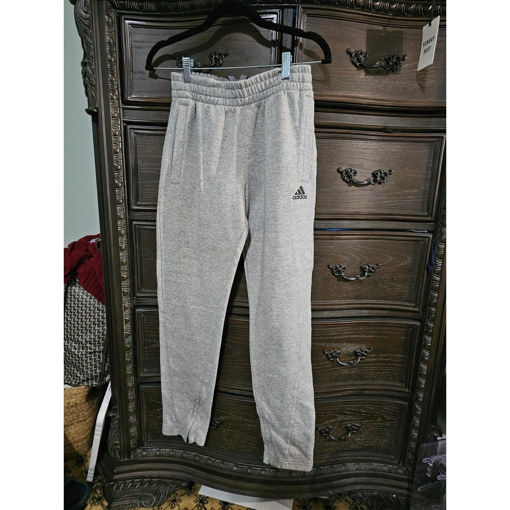 Adidas Womens‎ Heather Gray Fleece Joggers Sweatpants XS Tapered Leg Pockets